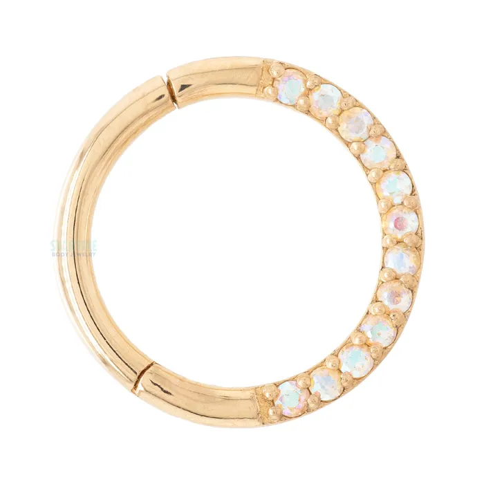 Buddha Jewelry Organics Rings Dia Hinge Ring Clicker in Gold with Mercury Mist Topaz