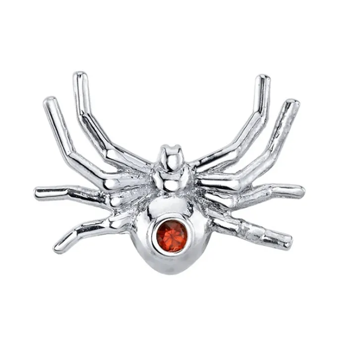 Earrings Body Vision BVLA Black Widow Spider Threaded End in Gold with Garnet
