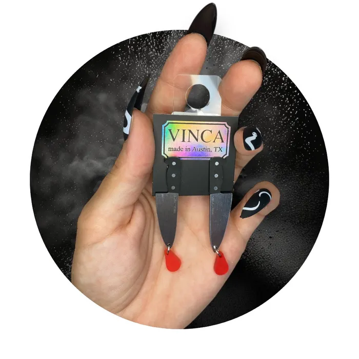 Earrings VincaUSA Bloody Hell Knife Earrings
