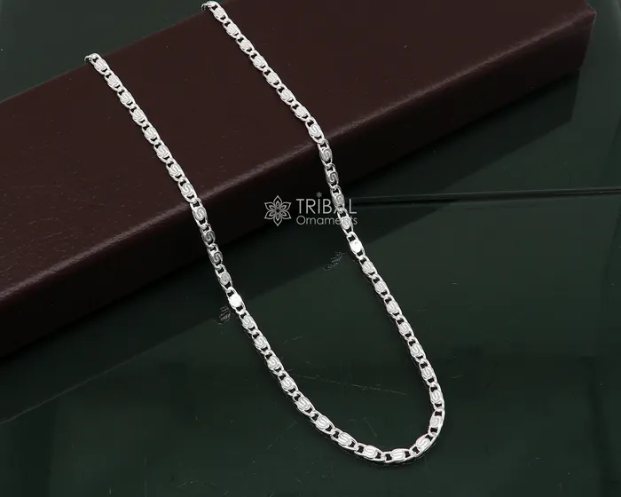 Necklaces TRIBAL ORNAMENTS 20 35 MM 925 sterling silver handmade solid fancy stylish silver chain necklace nawabi chain best gifting jewelry from India ch226 Necklaces TRIBAL ORNAMENTS 20 35 MM 925 sterling silver handmade solid fancy stylish silver chain necklace nawabi chain best gifting jewelry from India ch226