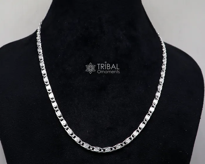 Necklaces TRIBAL ORNAMENTS 20 35 MM 925 sterling silver handmade solid fancy stylish silver chain necklace nawabi chain best gifting jewelry from India ch226 Necklaces TRIBAL ORNAMENTS 20 35 MM 925 sterling silver handmade solid fancy stylish silver chain necklace nawabi chain best gifting jewelry from India ch226