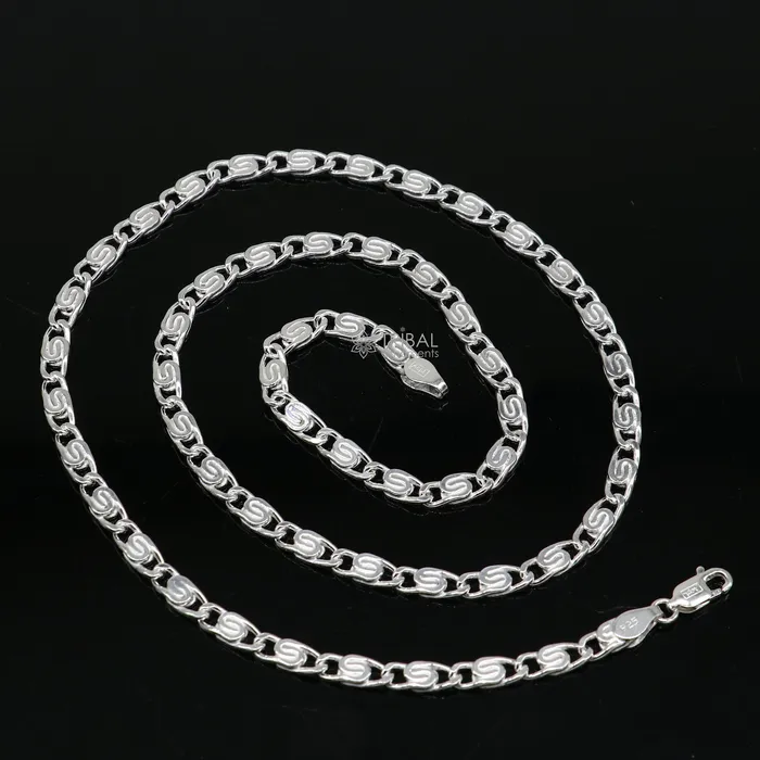 Necklaces TRIBAL ORNAMENTS 20 35 MM 925 sterling silver handmade solid fancy stylish silver chain necklace nawabi chain best gifting jewelry from India ch226 Necklaces TRIBAL ORNAMENTS 20 35 MM 925 sterling silver handmade solid fancy stylish silver chain necklace nawabi chain best gifting jewelry from India ch226
