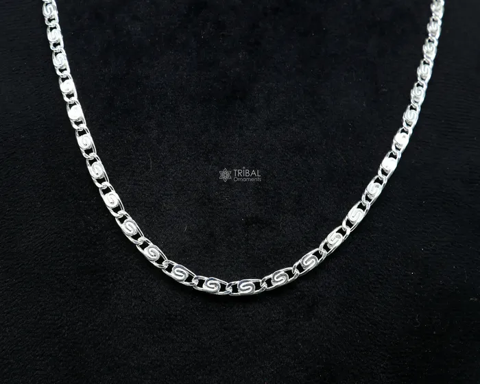 Necklaces TRIBAL ORNAMENTS 20 35 MM 925 sterling silver handmade solid fancy stylish silver chain necklace nawabi chain best gifting jewelry from India ch226 Necklaces TRIBAL ORNAMENTS 20 35 MM 925 sterling silver handmade solid fancy stylish silver chain necklace nawabi chain best gifting jewelry from India ch226