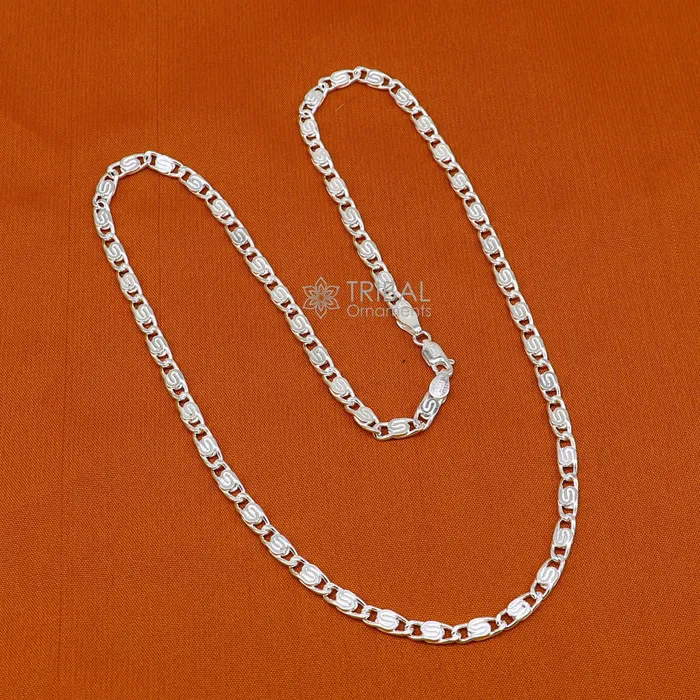 Necklaces TRIBAL ORNAMENTS 20 35 MM 925 sterling silver handmade solid fancy stylish silver chain necklace nawabi chain best gifting jewelry from India ch226 Necklaces TRIBAL ORNAMENTS 20 35 MM 925 sterling silver handmade solid fancy stylish silver chain necklace nawabi chain best gifting jewelry from India ch226