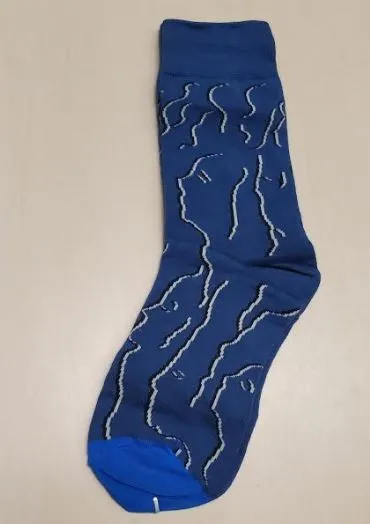 POLLY Earrings SF981 Navy Blue Face in the Wind Socks