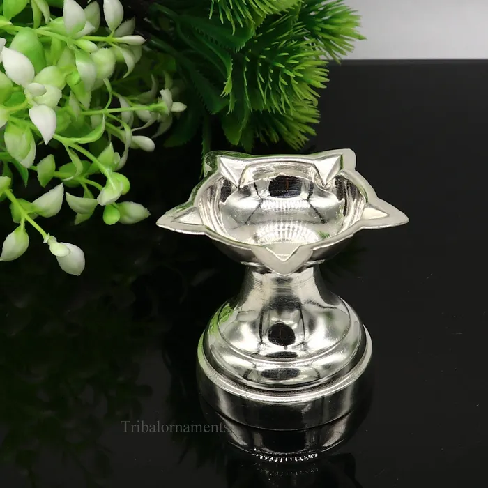 Rings TRIBAL ORNAMENTS 999 pure silver handmade elegant oil lamp silver home temple utensils silver diya deepak silver vessels silver puja article su406 Rings TRIBAL ORNAMENTS 999 pure silver handmade elegant oil lamp silver home temple utensils silver diya deepak silver vessels silver puja article su406