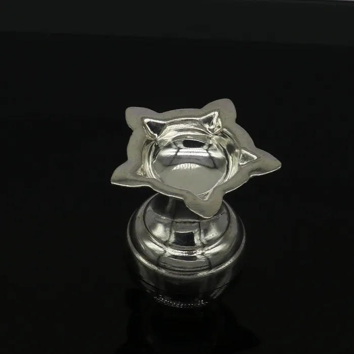 Rings TRIBAL ORNAMENTS 999 pure silver handmade elegant oil lamp silver home temple utensils silver diya deepak silver vessels silver puja article su406