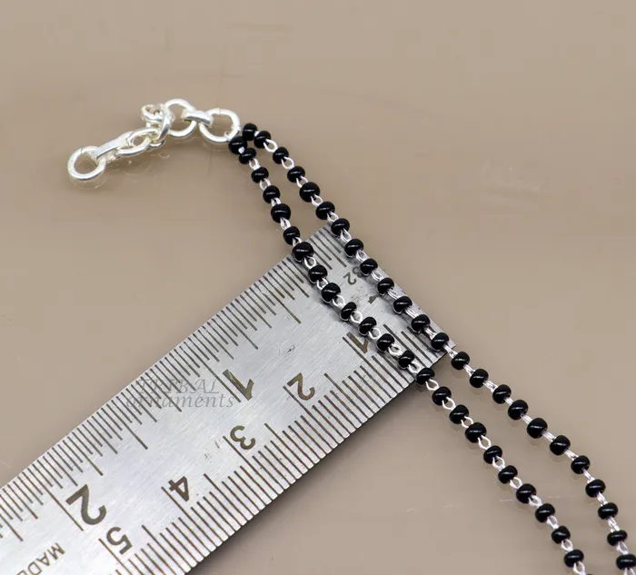 TRIBAL ORNAMENTS Bracelets 925 sterling silver handmade black beaded bracelet amazing 2 layer charm bracelet with 25 mm black beads best gifting bracelet sbr400