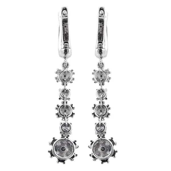 Beautiful 14K white gold diamond long earrings E5000 Diamond Source NYC Earrings