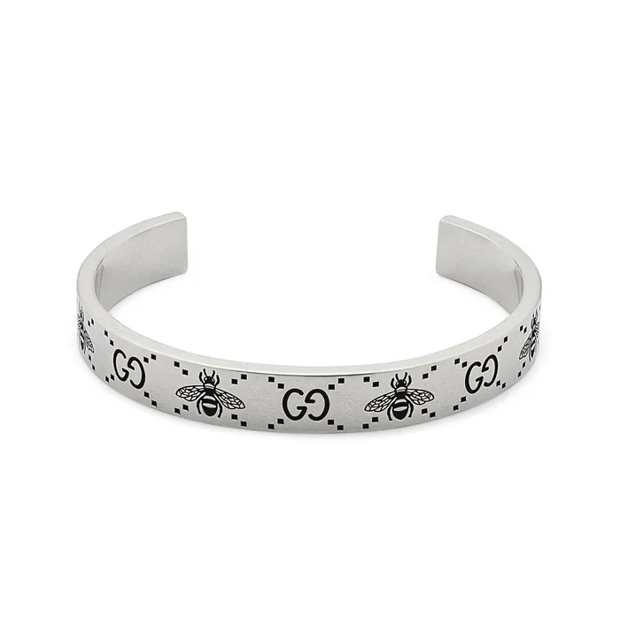 Bracelets Gucci Gucci Sterling Silver 9mm Signature Bee Cuff Bracelet