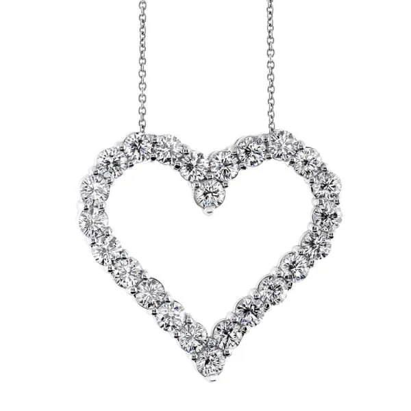 Diamond Source NYC Necklaces 14kt White Gold Heart Shape Pendant of 500ct diamonds PEN21000 Diamond Source NYC Necklaces 14kt White Gold Heart Shape Pendant of 500ct diamonds PEN21000