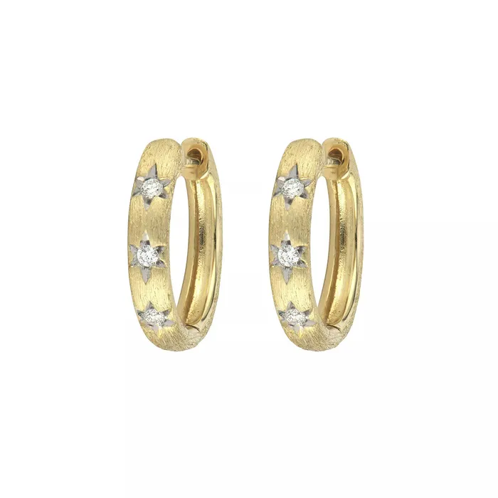 Earrings Jude Frances Jude Frances Ruth Diamond Star Hoop Earrings