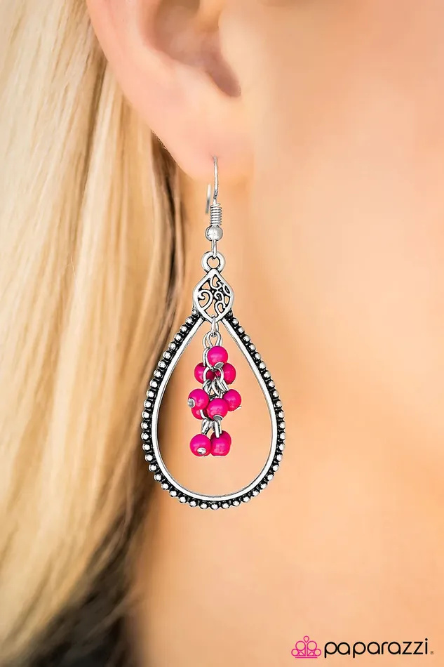 Earrings Paparazzi Jewelry Paparazzi Earring Right As Rain Pink