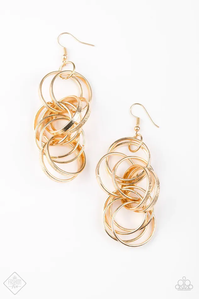 Earrings Paparazzi Jewelry Paparazzi Earring Secretary of STATEMENT Gold