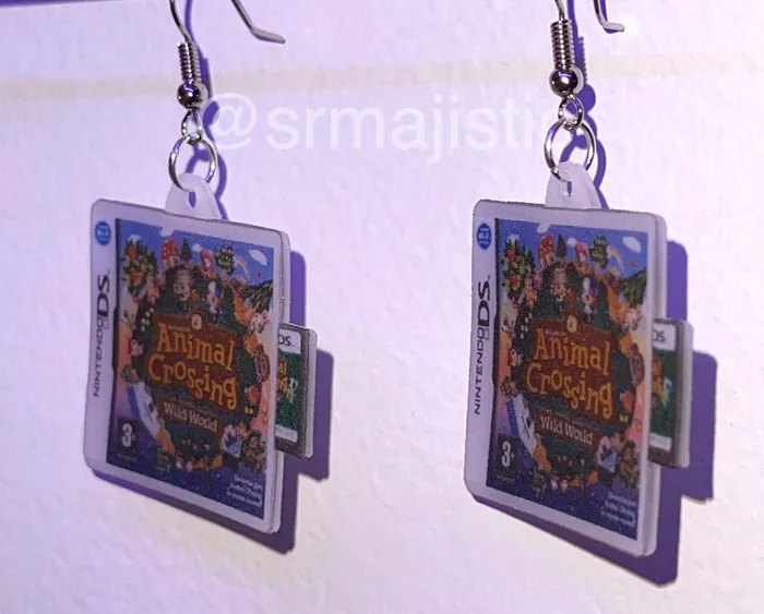 Earrings Sam Makes Things READY TO SHIP Animal Crossing Wild World Nintendo DS Game 2D detailed Handmade Earrings