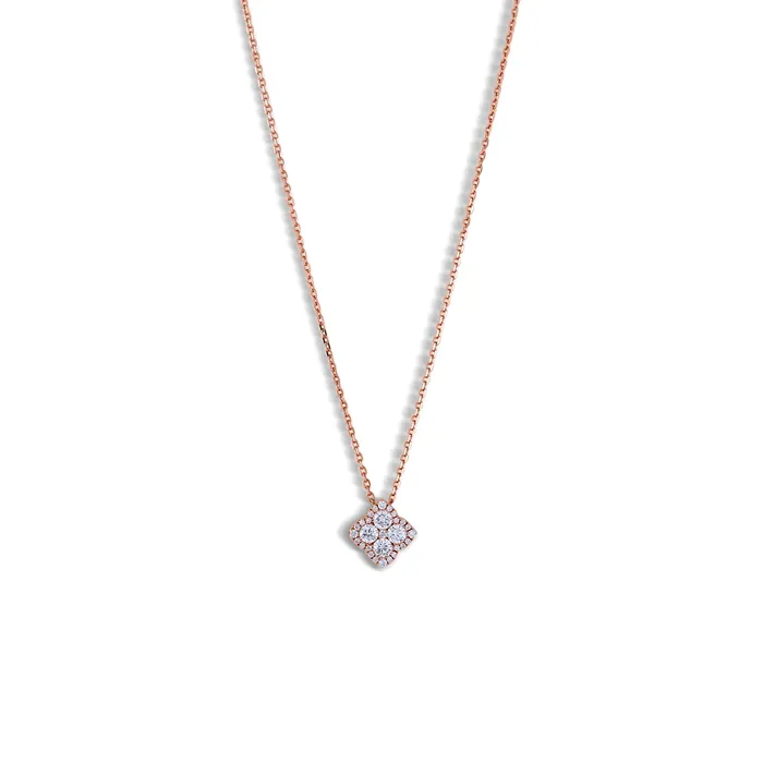 Frederic Sage Frederic Sage 14K Rose Gold Diamond Fleur DAmour Pendant Necklace Necklaces Frederic Sage Frederic Sage 14K Rose Gold Diamond Fleur DAmour Pendant Necklace Necklaces