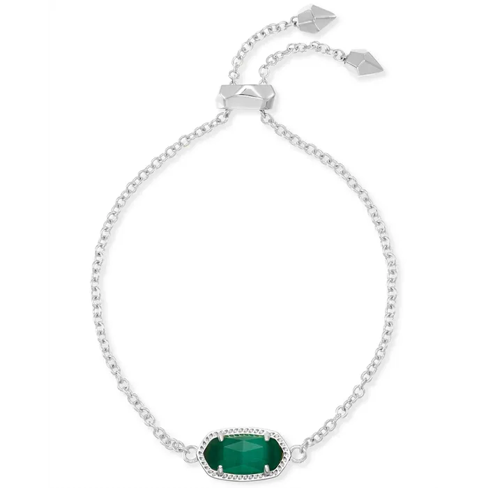 Kendra Scott Kendra Scott Elaina Bracelet in Silver with Emerald Cats Eye Bracelets Kendra Scott Kendra Scott Elaina Bracelet in Silver with Emerald Cats Eye Bracelets