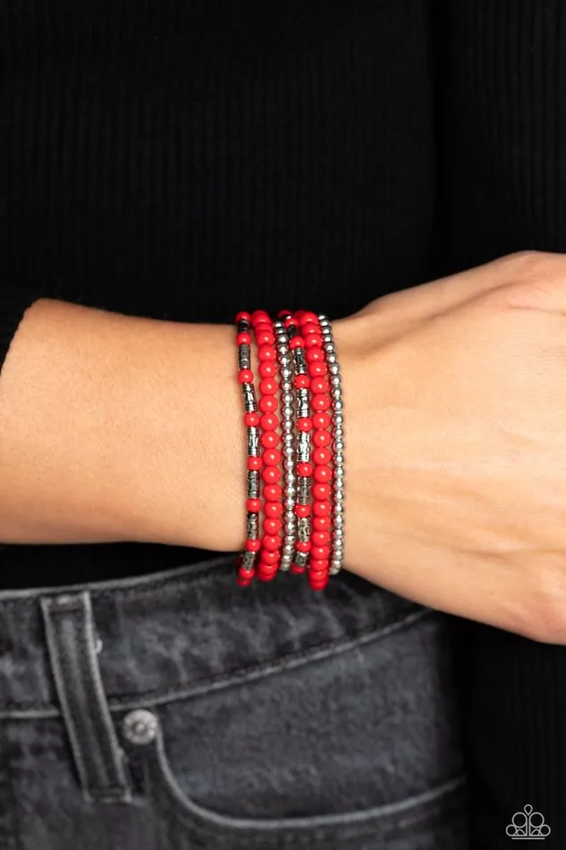 Paparazzi Bracelet Mythical Magic Red Paparazzi Jewelry Bracelets