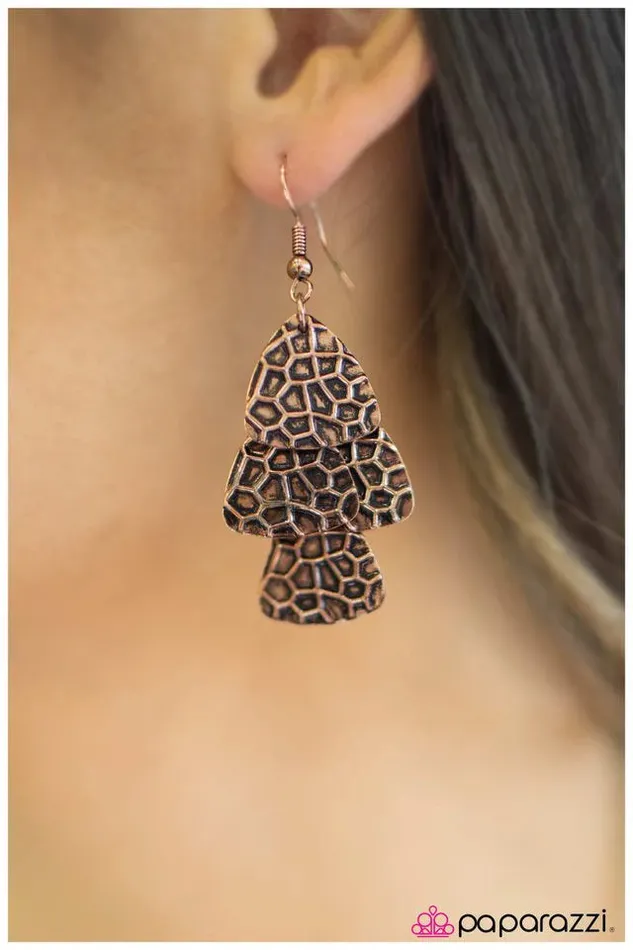Paparazzi Earring Abracadabra Copper Paparazzi Jewelry Earrings