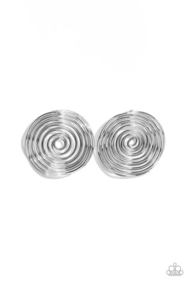 Paparazzi Earring COIL Over Silver Paparazzi Jewelry Earrings Paparazzi Earring COIL Over Silver Paparazzi Jewelry Earrings