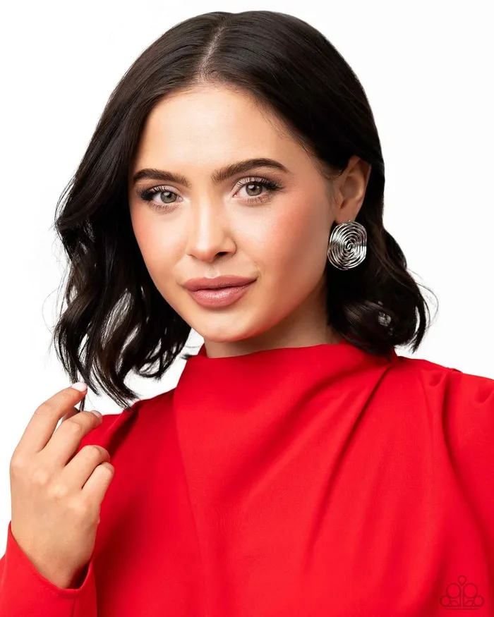Paparazzi Earring COIL Over Silver Paparazzi Jewelry Earrings Paparazzi Earring COIL Over Silver Paparazzi Jewelry Earrings