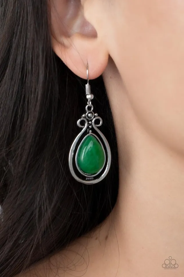 Paparazzi Earring Mountain Mantra Green Paparazzi Jewelry Earrings