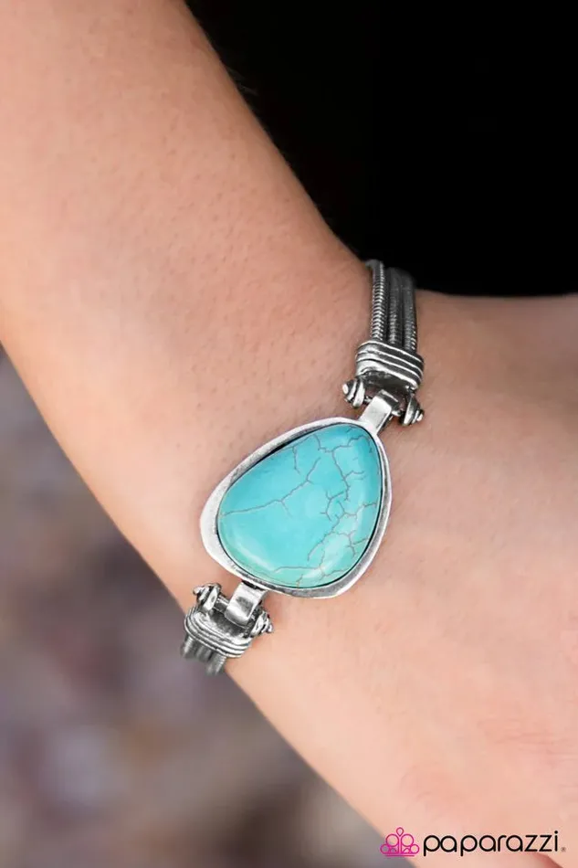 Paparazzi Jewelry Bracelets Paparazzi Bracelet Stone Art Blue