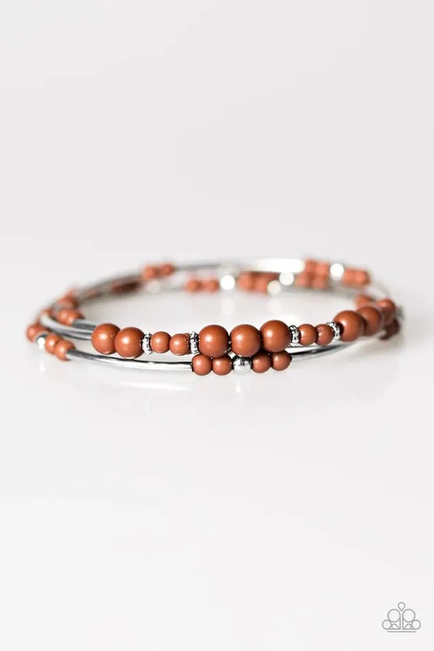 Paparazzi Jewelry Bracelets Paparazzi Bracelet Twisting Tranquility Brown