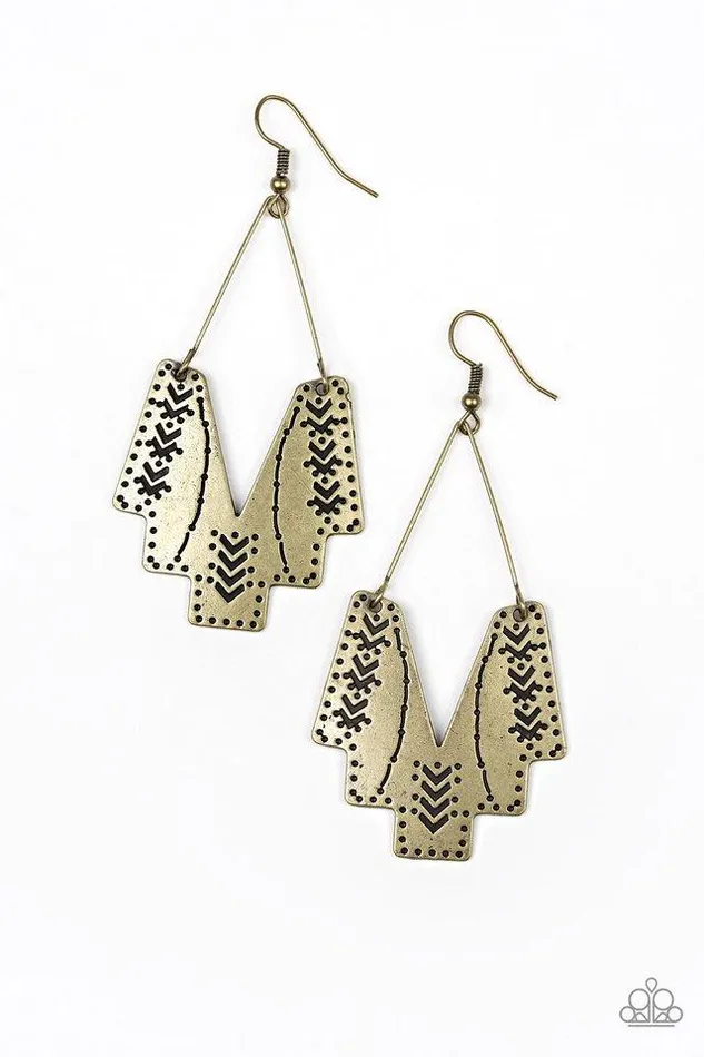 Paparazzi Jewelry Earrings Paparazzi Earring Arizona Adobe Brass