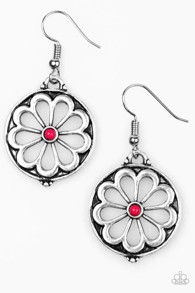 Paparazzi Jewelry Earrings Paparazzi Earring Common Daisy Red