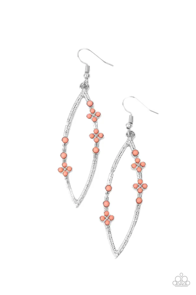 Paparazzi Jewelry Earrings Paparazzi Earring Flowery Finesse Orange