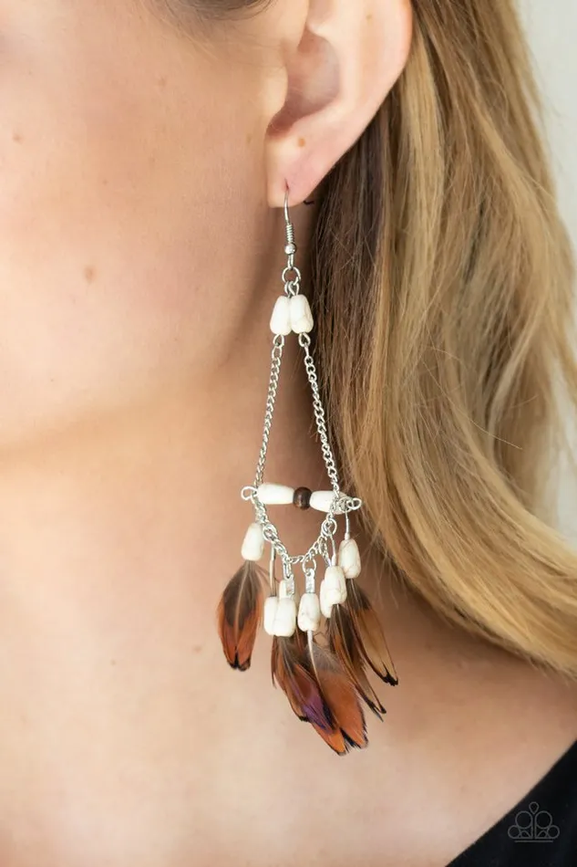 Paparazzi Jewelry Earrings Paparazzi Earring Haute Hawk White