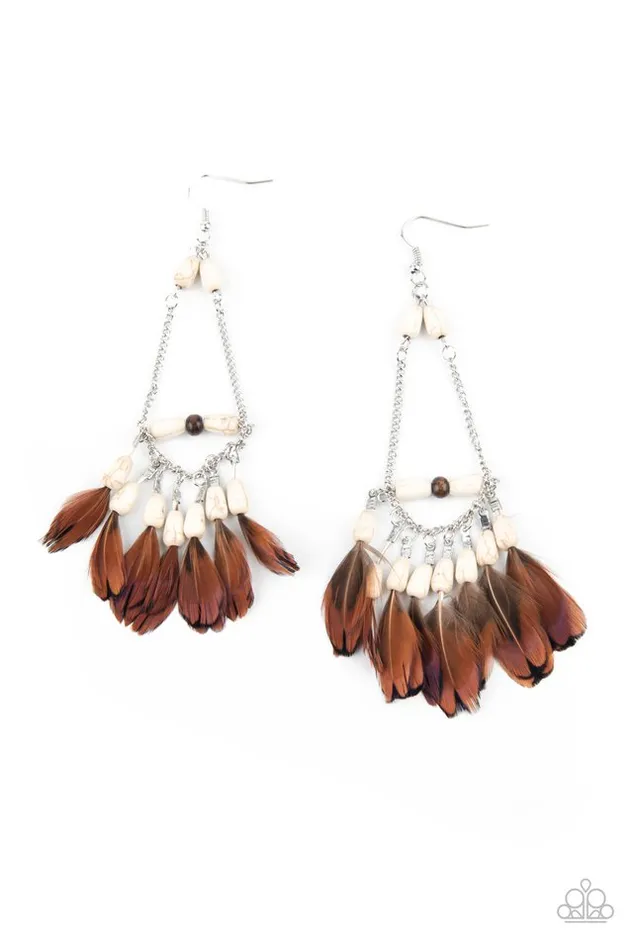 Paparazzi Jewelry Earrings Paparazzi Earring Haute Hawk White Paparazzi Jewelry Earrings Paparazzi Earring Haute Hawk White