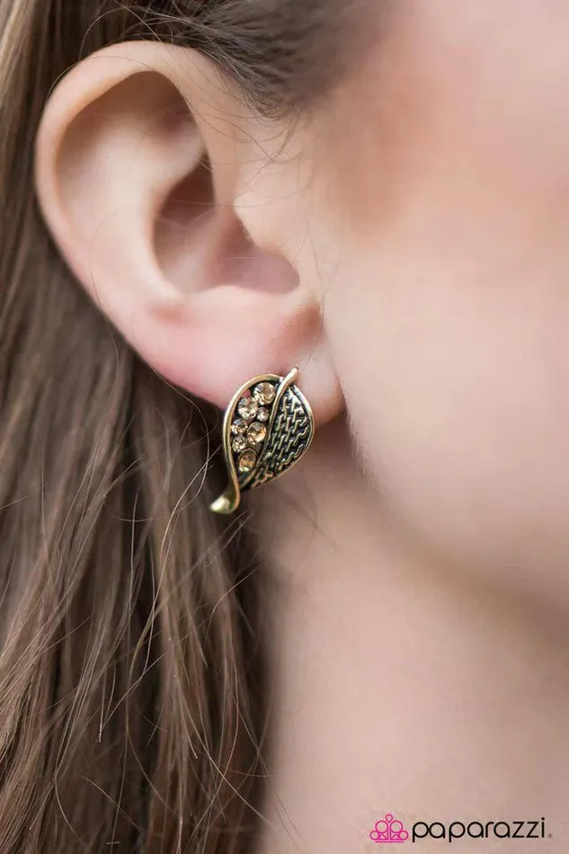 Paparazzi Jewelry Earrings Paparazzi Earring Im LEAFing Brass