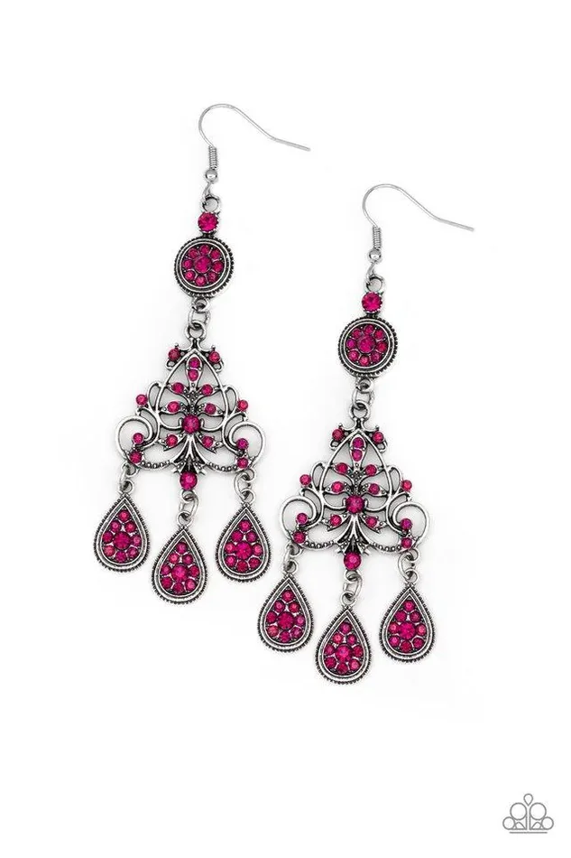 Paparazzi Jewelry Earrings Paparazzi Earring Royal Renovation Pink
