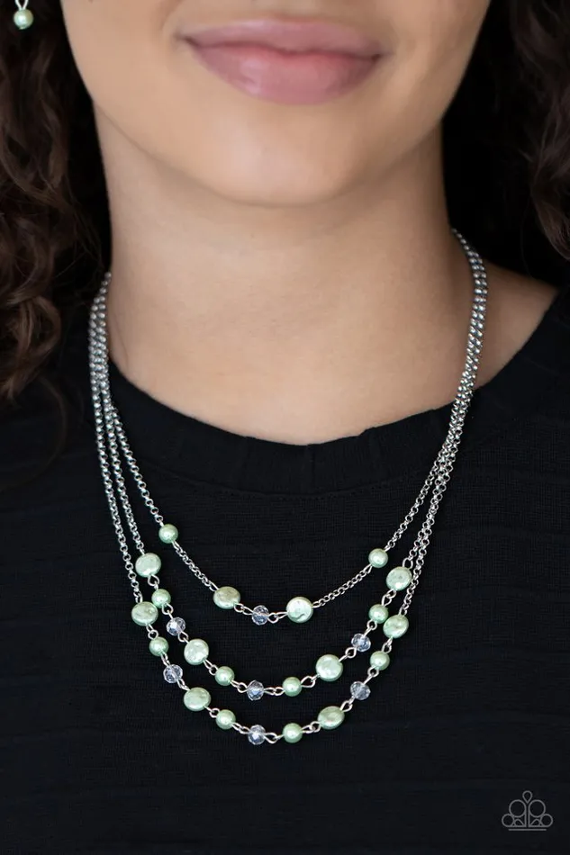 Paparazzi Jewelry Necklaces Paparazzi Necklace Let The Record GLOW Green