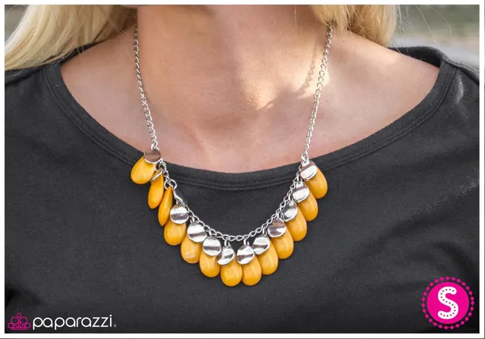 Paparazzi Jewelry Necklaces Paparazzi Necklace Rain Check Yellow
