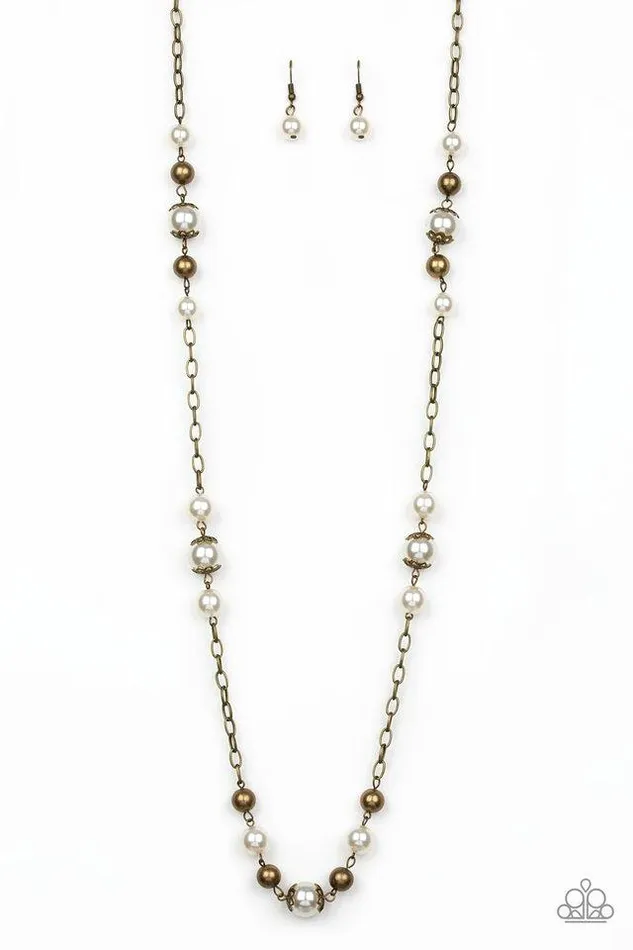 Paparazzi Jewelry Necklaces Paparazzi Necklace Wall Street Waltz Brass