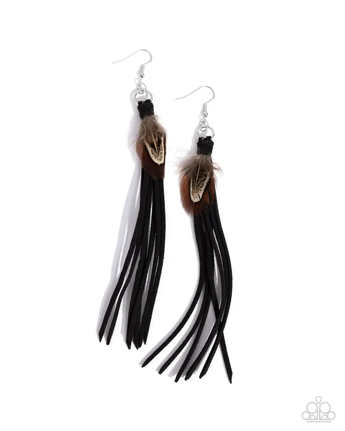 Paparazzi Jewelry Paparazzi Earring Feathered Festivity Black Earrings Paparazzi Jewelry Paparazzi Earring Feathered Festivity Black Earrings