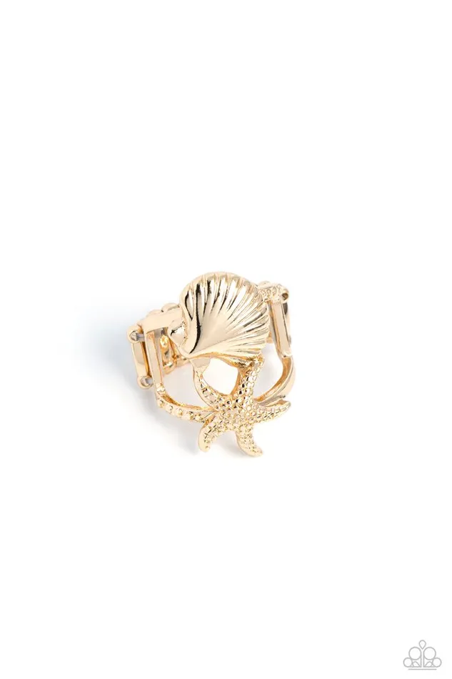 Paparazzi Jewelry Rings Paparazzi Ring Seashell Showcase Gold Paparazzi Jewelry Rings Paparazzi Ring Seashell Showcase Gold