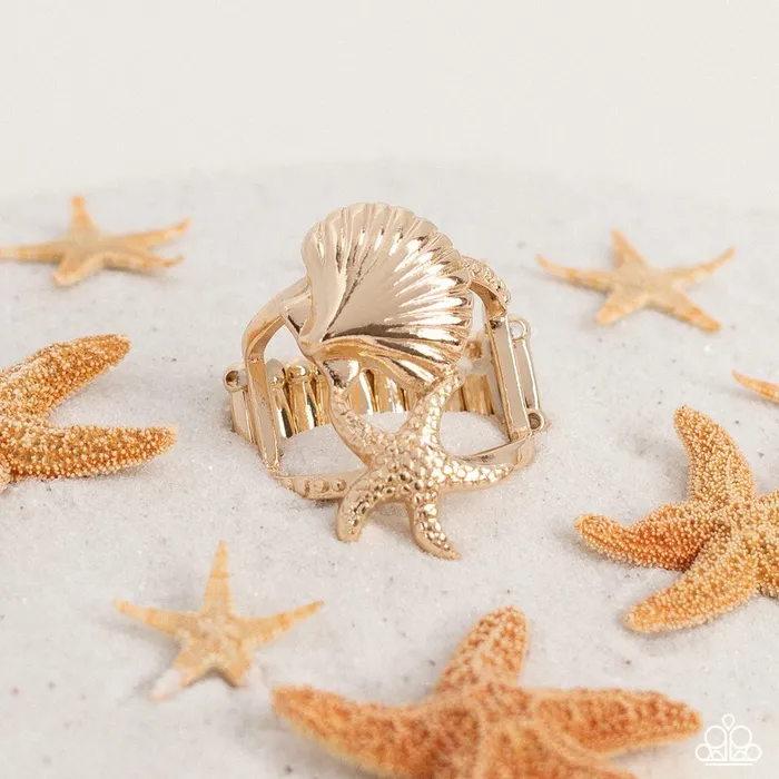 Paparazzi Jewelry Rings Paparazzi Ring Seashell Showcase Gold Paparazzi Jewelry Rings Paparazzi Ring Seashell Showcase Gold