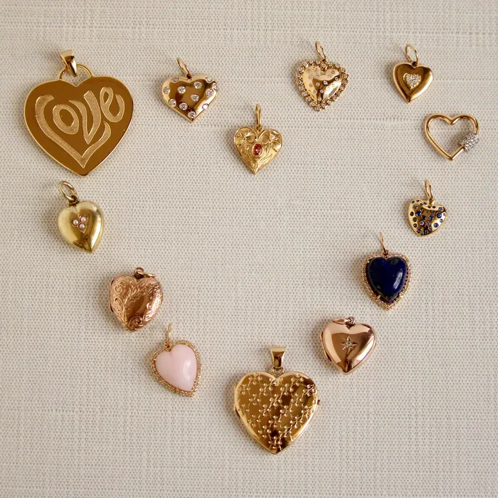 Pink Opal Heart Diamond 14K Gold Pendant Croghans Necklaces