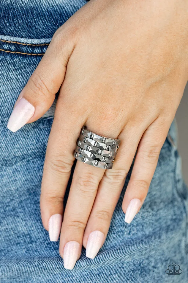 Rings Paparazzi Jewelry Paparazzi Ring Checkered Couture Silver