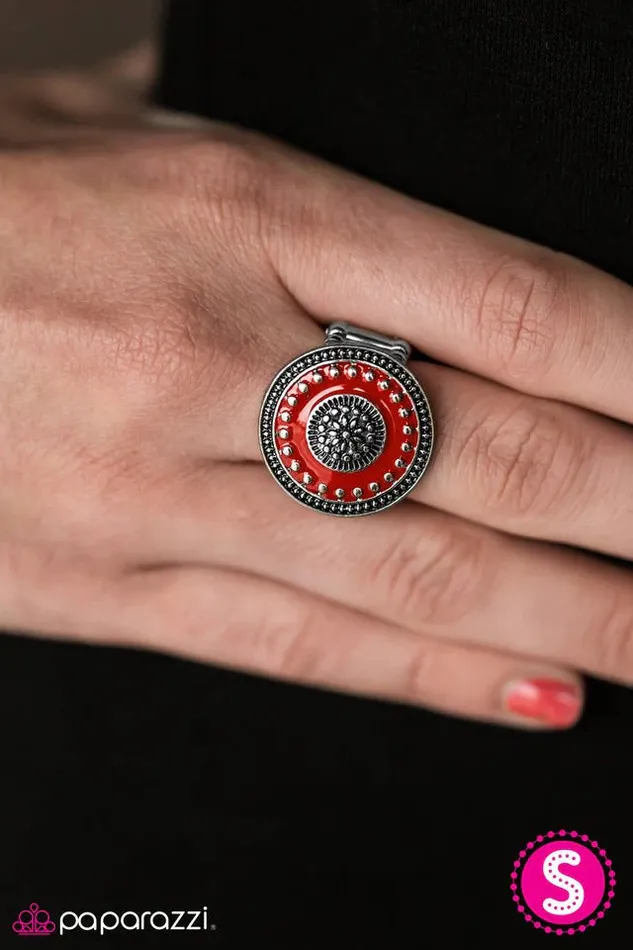 Rings Paparazzi Ring In A Field Of Roses Be A Wildflower Red Paparazzi Jewelry
