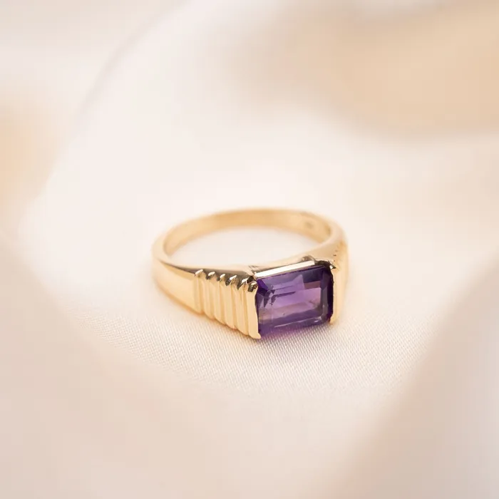 Rings RG 14k Amethyst Pyramid Ring