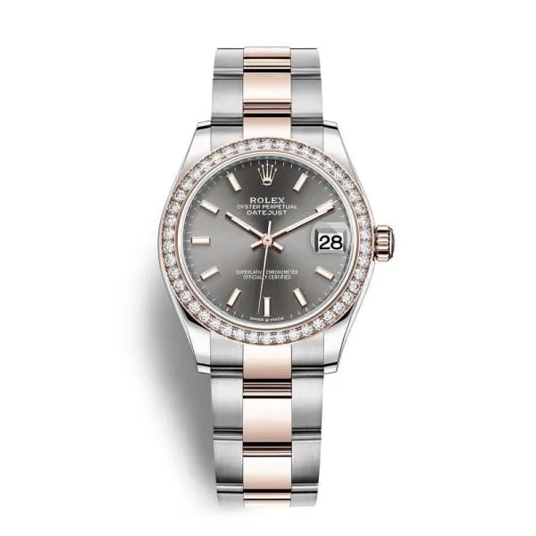 Rolex Bracelets Rolex Datejust 31mm Ref 278381rbr0017 Slate Dark Grey Stick Dial Diamond Bezel Two Tone Stainless Steel 18K Rose Gold Oyster Bracelet Womens Watch Rolex Bracelets Rolex Datejust 31mm Ref 278381rbr0017 Slate Dark Grey Stick Dial Diamond Bezel Two Tone Stainless Steel 18K Rose Gold Oyster Bracelet Womens Watch