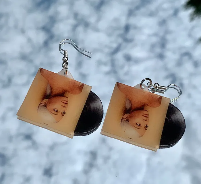 Sam Makes Things Earrings Ariana Grande Sweetener Vinyl Album Handmade Earrings
