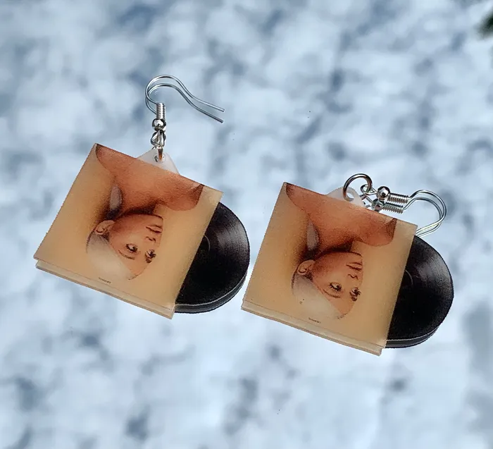 Sam Makes Things Earrings Ariana Grande Sweetener Vinyl Album Handmade Earrings