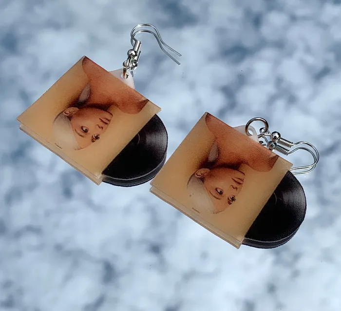 Sam Makes Things Earrings Ariana Grande Sweetener Vinyl Album Handmade Earrings