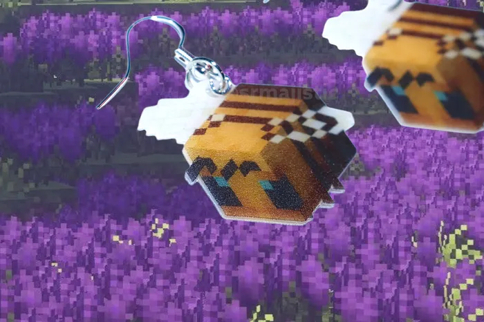 Sam Makes Things Minecraft Bee Cute Character Handmade Earrings Earrings
